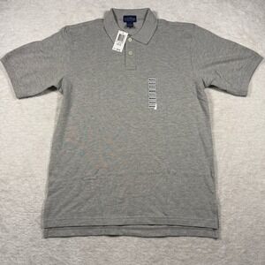 Club Room Mens Short Sleeve Cotton Pique Polo Shirt Gray Medium NWT
